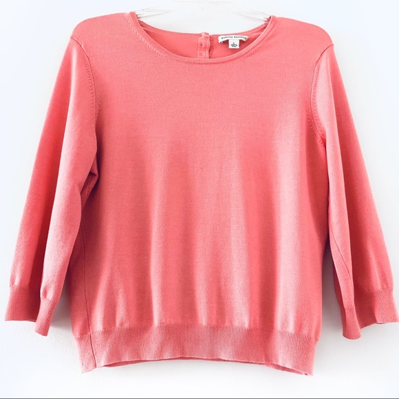 Banana Republic Pink 3/4 Sleeve Crewneck Top - Picture 4 of 7